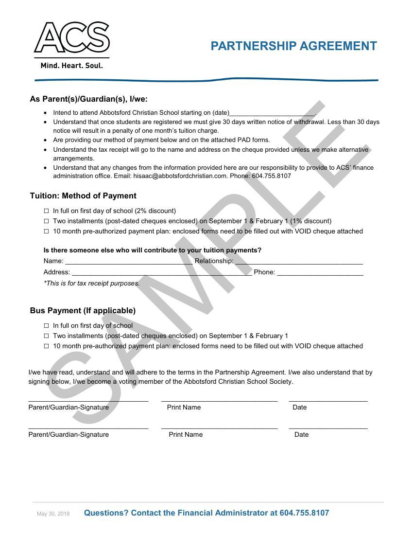 ACS Partnership Agreement   SAMPLE